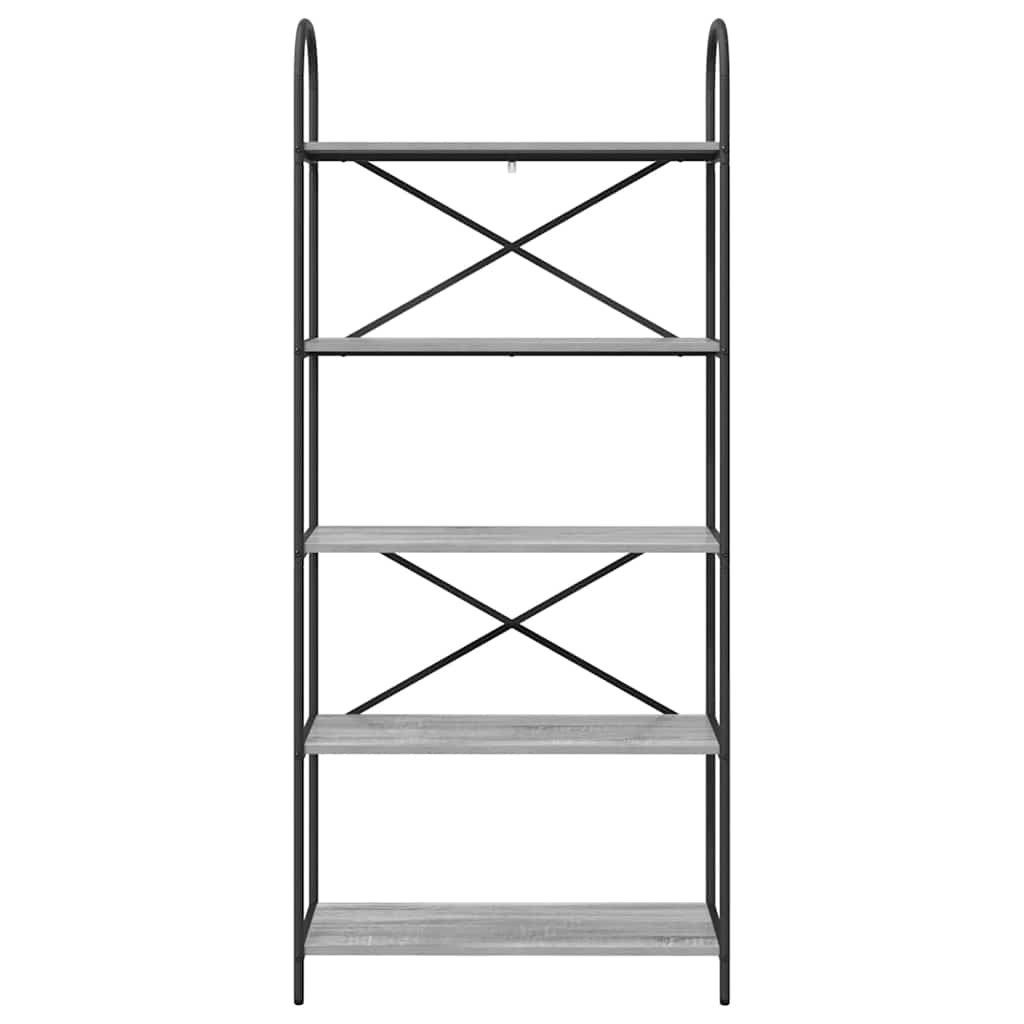 vidaXL Bookshelf Grey Sonoma 80 x 30 x 183 cm Engineered wood