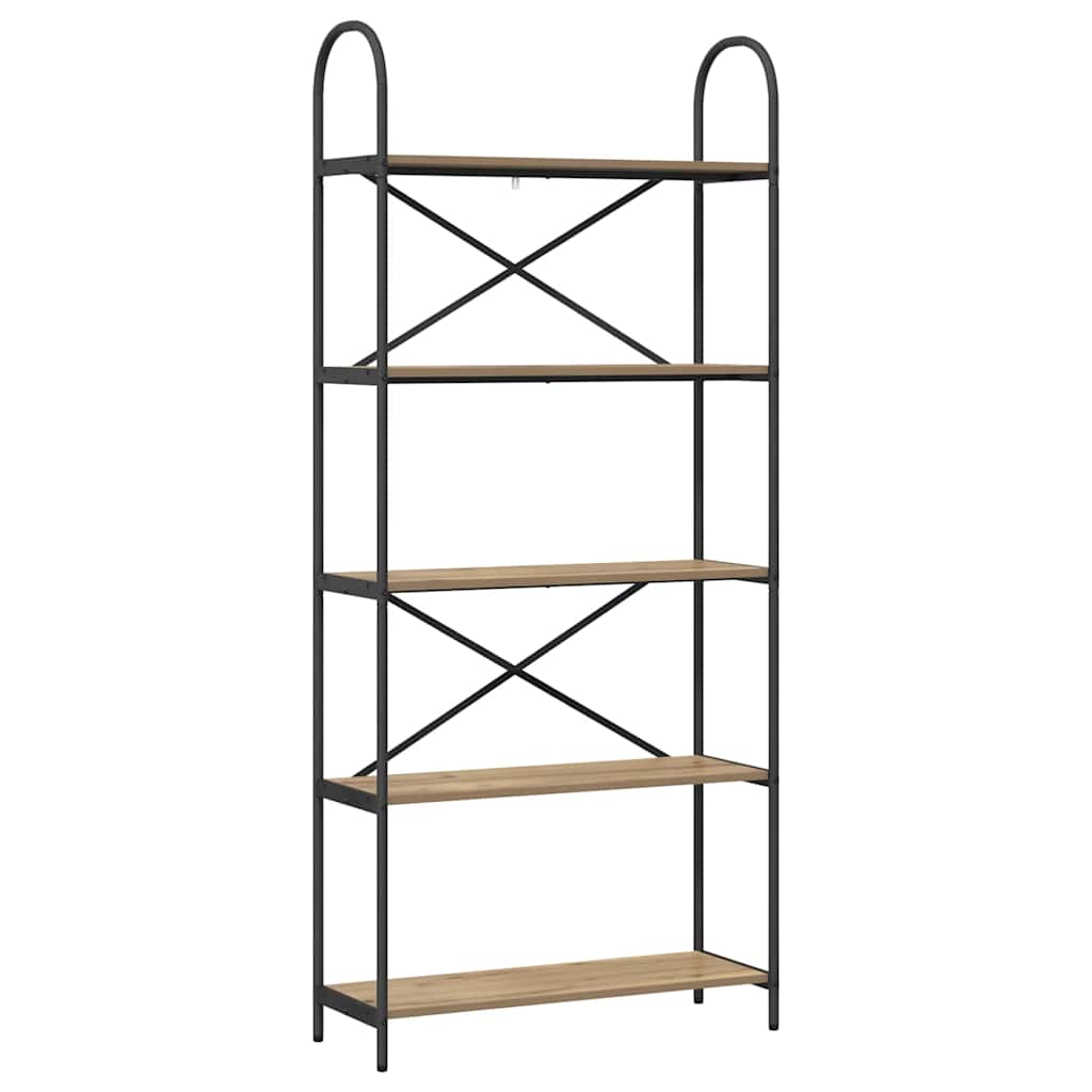 vidaXL Bookshelf 5-Tier 80 x 30 x 183 cm Engineered wood Artisan Oak