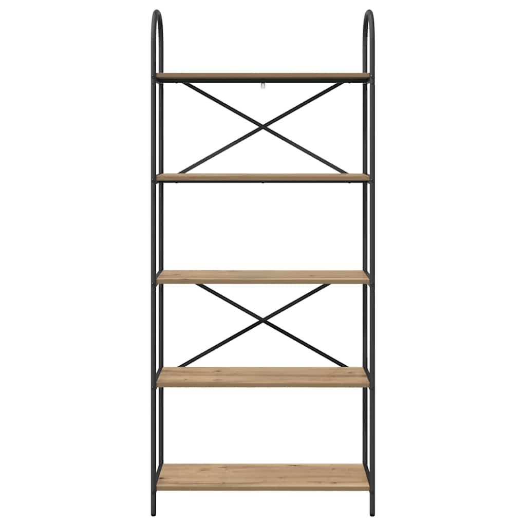 vidaXL Bookshelf 5-Tier 80 x 30 x 183 cm Engineered wood Artisan Oak