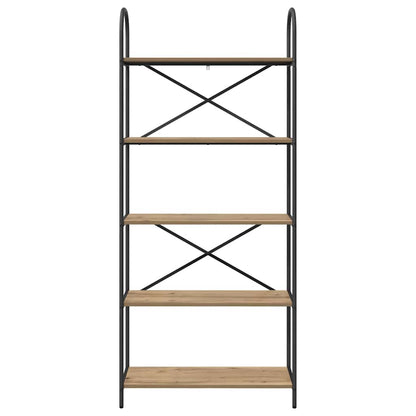 vidaXL Bookshelf 5-Tier 80 x 30 x 183 cm Engineered wood Artisan Oak