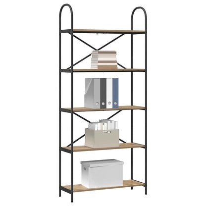 vidaXL Bookshelf 5-Tier 80 x 30 x 183 cm Engineered wood Artisan Oak