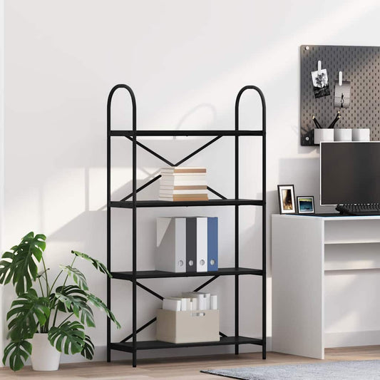 vidaXL Bookshelf 4-Tier 80 x 30 x 146 cm Engineered wood Black Oak
