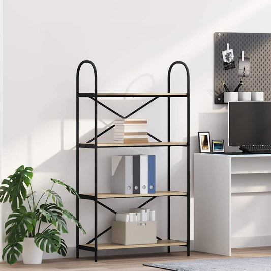 vidaXL Bookshelf 4-Tier 80 x 30 x 146 cm Engineered wood Sonoma Oak