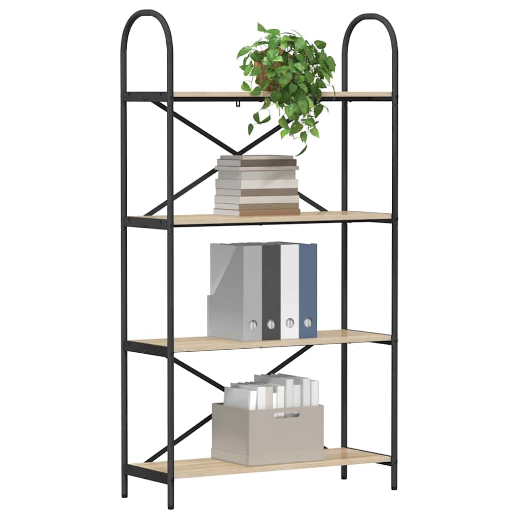 vidaXL Bookshelf 4-Tier 80 x 30 x 146 cm Engineered wood Sonoma Oak