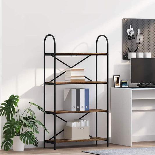 vidaXL Bookshelf 4-Tier 80 x 30 x 146 cm Engineered wood Smoked Oak