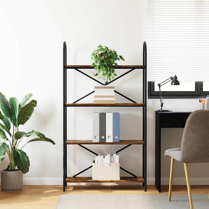 vidaXL Bookshelf Smoked Oak 80 x 30 x 146 cm Engineered wood