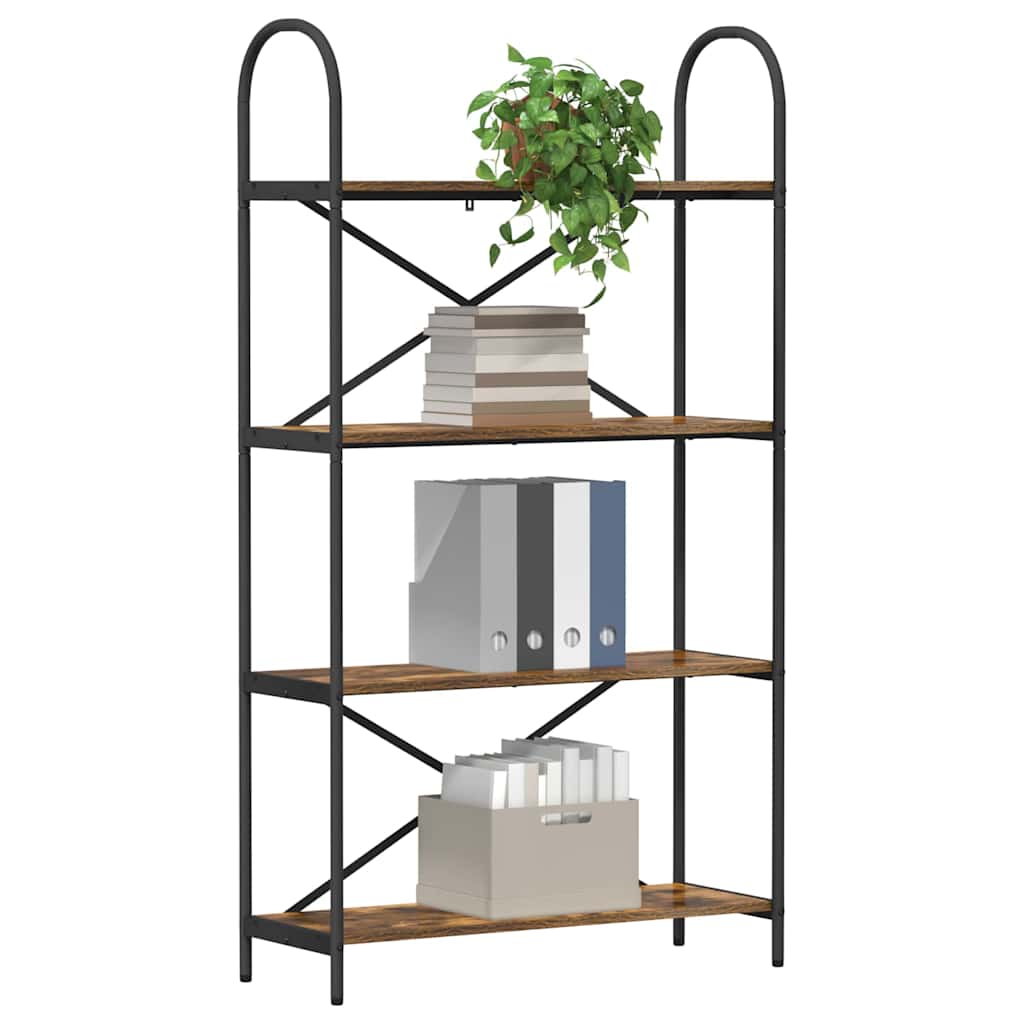 vidaXL Bookshelf 4-Tier 80 x 30 x 146 cm Engineered wood Smoked Oak