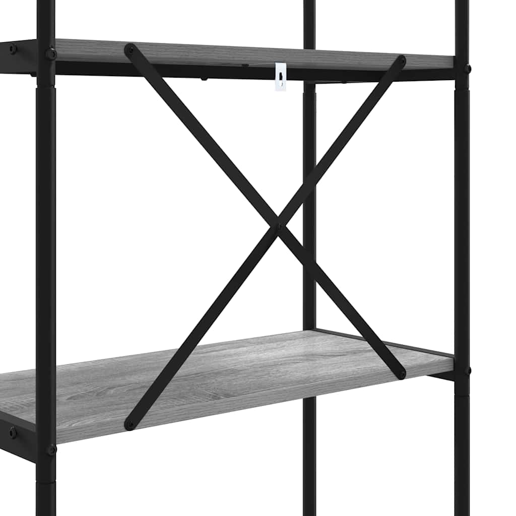 vidaXL Bookshelf Grey Sonoma 80 x 30 x 146 cm Engineered wood