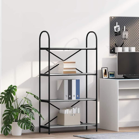 vidaXL Bookshelf 4-Tier 80 x 30 x 146 cm Engineered wood Grey Sonoma