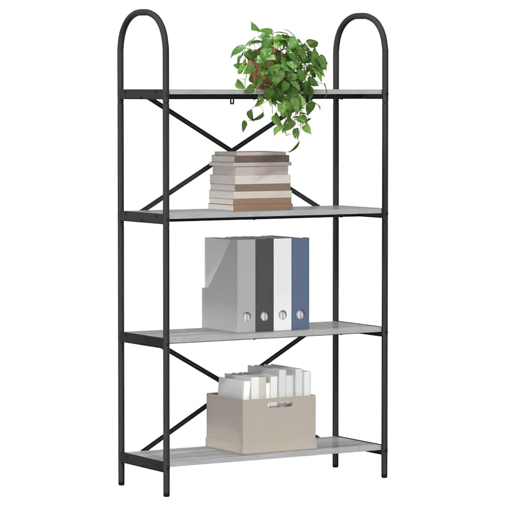 vidaXL Bookshelf 4-Tier 80 x 30 x 146 cm Engineered wood Grey Sonoma