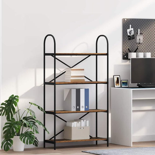 vidaXL Bookshelf 4-Tier 80 x 30 x 146 cm Engineered wood Old Wood