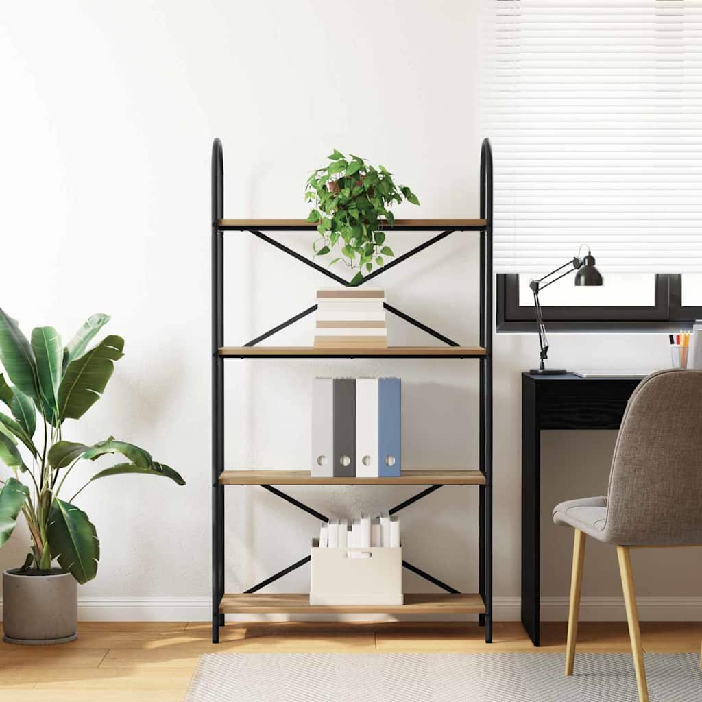 vidaXL Bookshelf 4-Tier 80 x 30 x 146 cm Engineered wood Artisan Oak