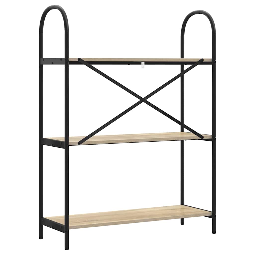 vidaXL Bookshelf 3-Tier 80 x 30 x 109 cm Engineered wood Sonoma Oak
