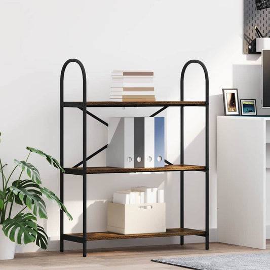vidaXL Bookshelf 3-Tier 80 x 30 x 109 cm Engineered wood Smoked Oak