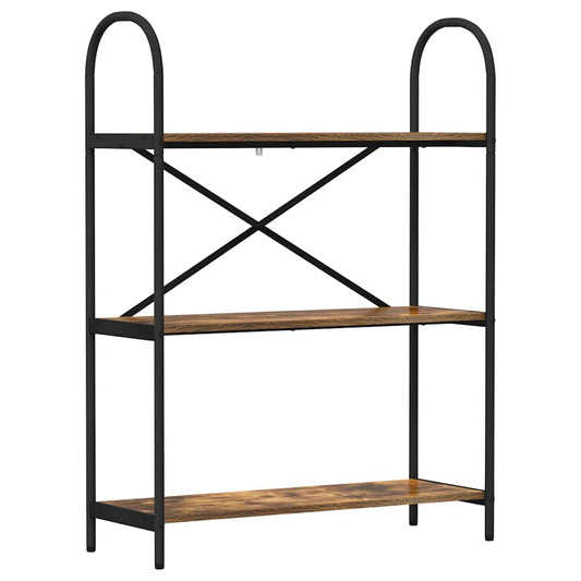 vidaXL Bookshelf 3-Tier 80 x 30 x 109 cm Engineered wood Smoked Oak