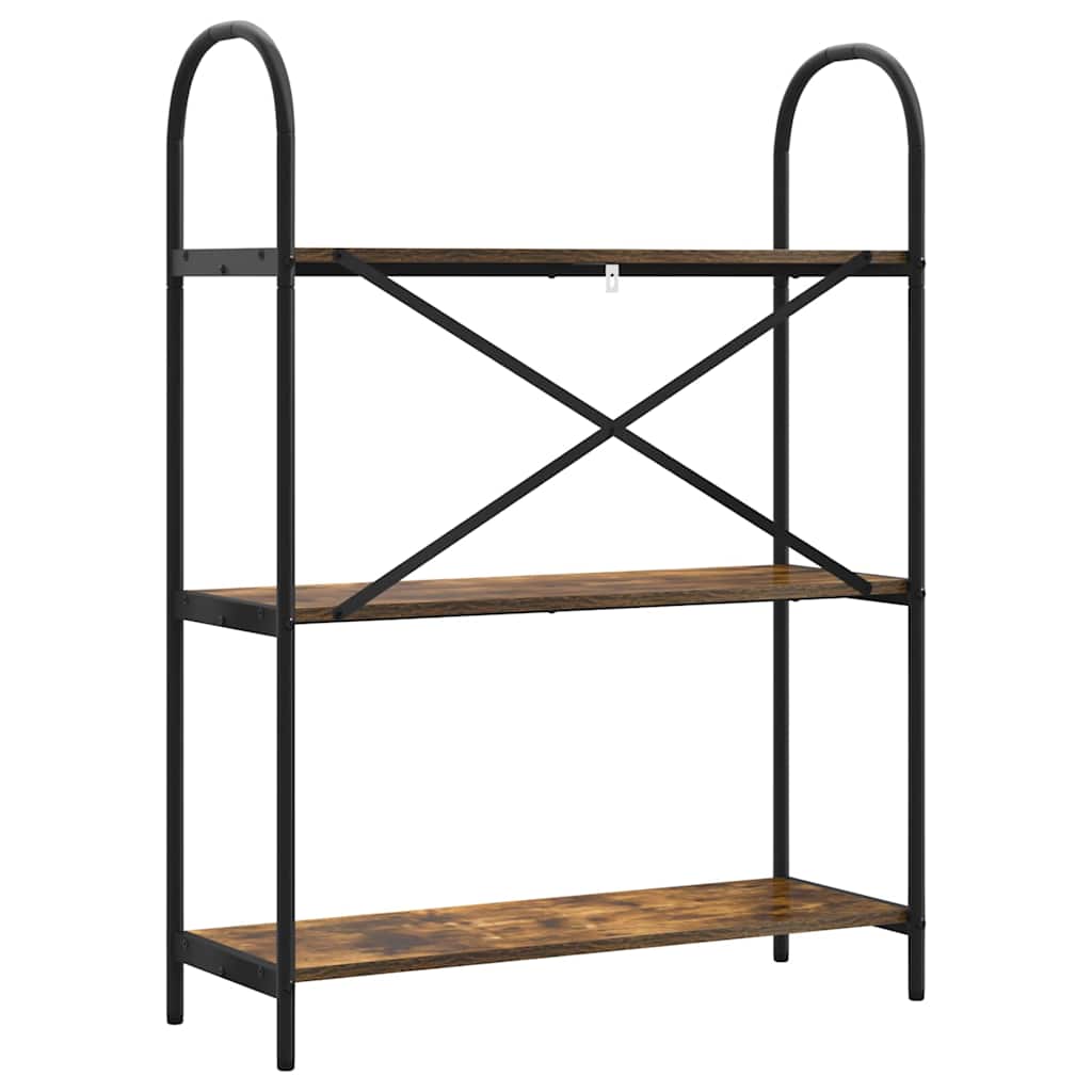 vidaXL Bookshelf 3-Tier 80 x 30 x 109 cm Engineered wood Smoked Oak