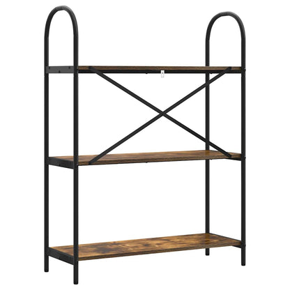 vidaXL Bookshelf 3-Tier 80 x 30 x 109 cm Engineered wood Smoked Oak