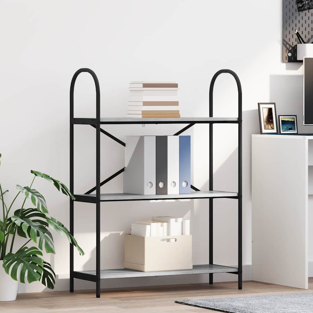 vidaXL Bookshelf Grey Sonoma 80 x 30 x 109 cm Engineered wood