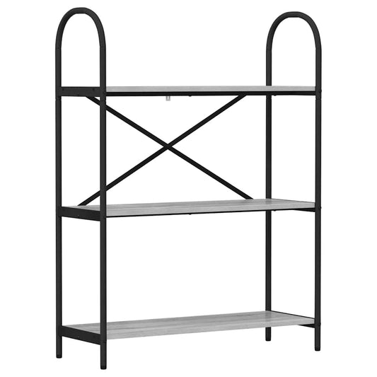 vidaXL Bookshelf 3-Tier 80 x 30 x 109 cm Engineered wood Grey Sonoma