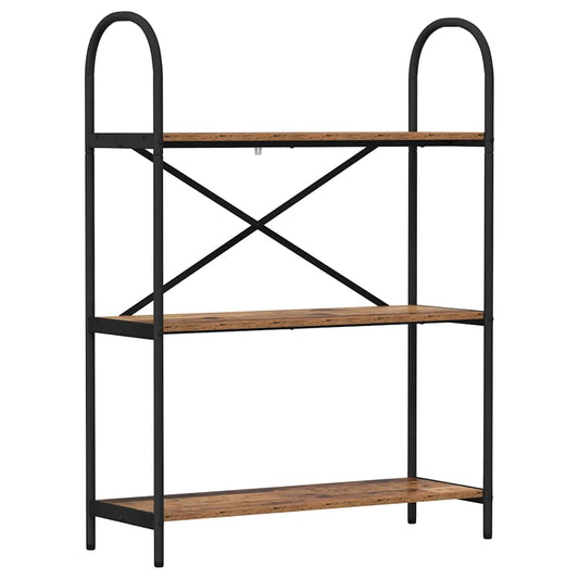vidaXL Bookshelf 3-Tier 80 x 30 x 109 cm Engineered wood Old Wood