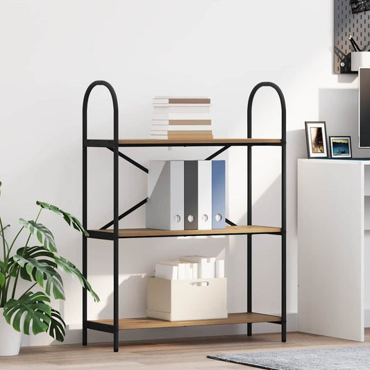 vidaXL Bookshelf 3-Tier 80 x 30 x 109 cm Engineered wood Artisan Oak