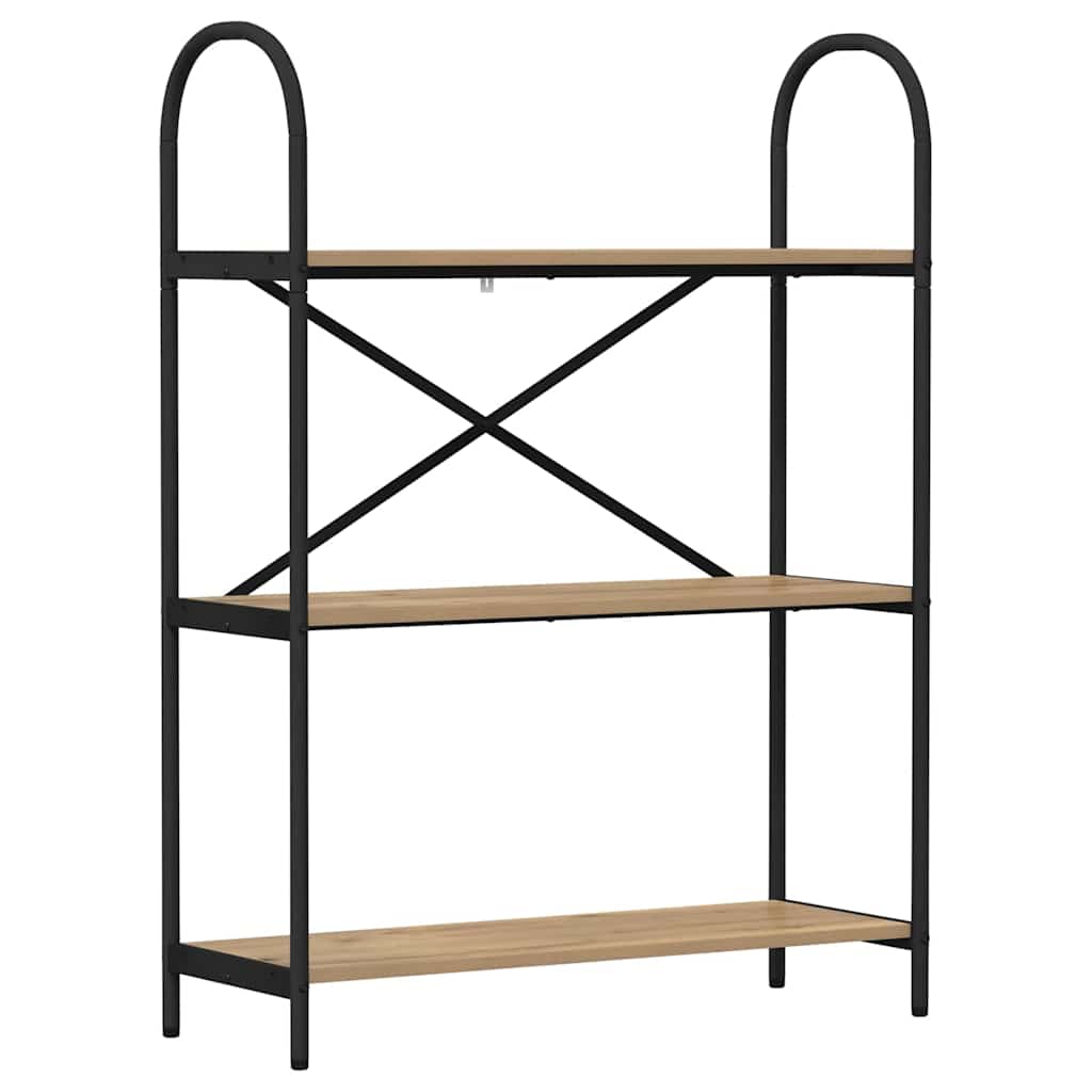 vidaXL Bookshelf 3-Tier 80 x 30 x 109 cm Engineered wood Artisan Oak