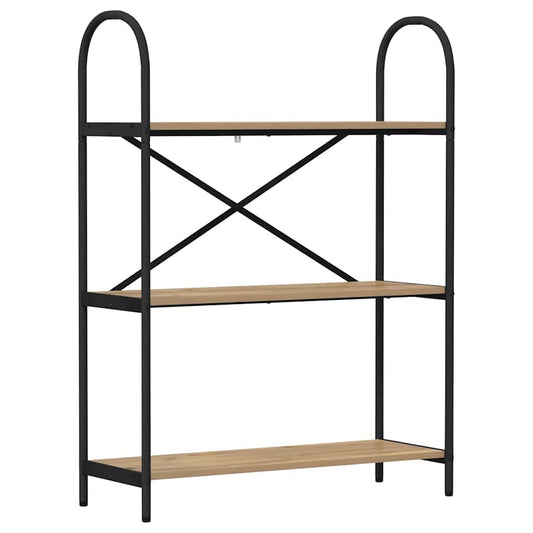 vidaXL Bookshelf 3-Tier 80 x 30 x 109 cm Engineered wood Artisan Oak