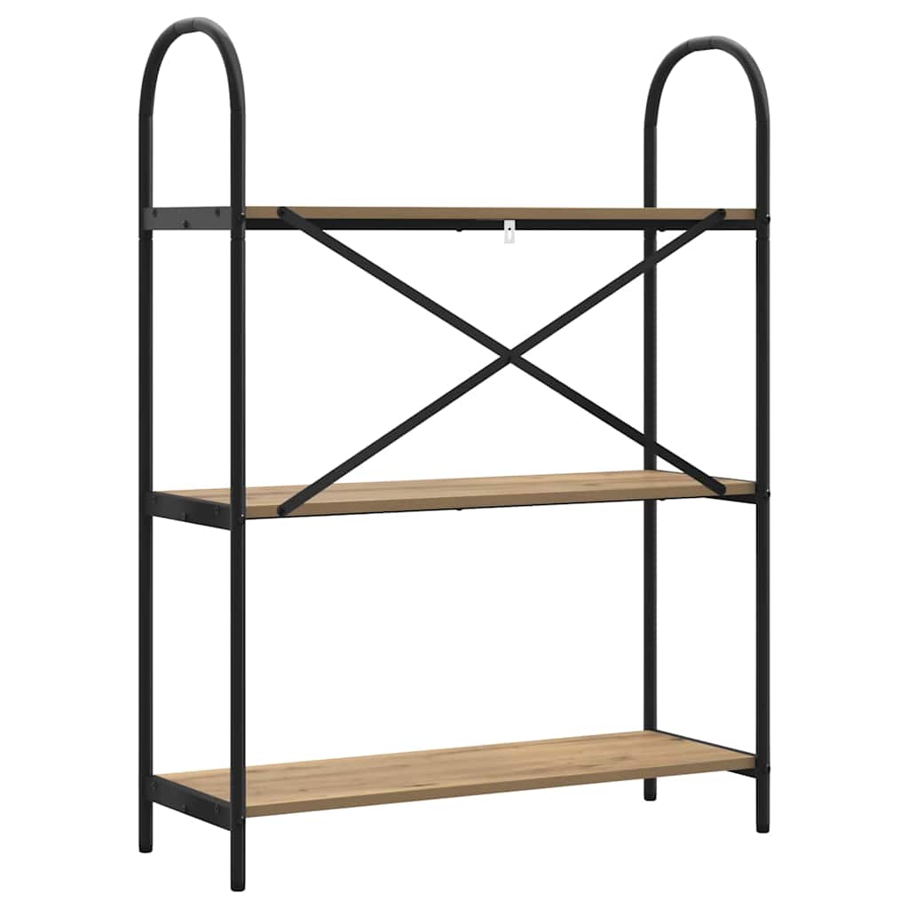vidaXL Bookshelf 3-Tier 80 x 30 x 109 cm Engineered wood Artisan Oak
