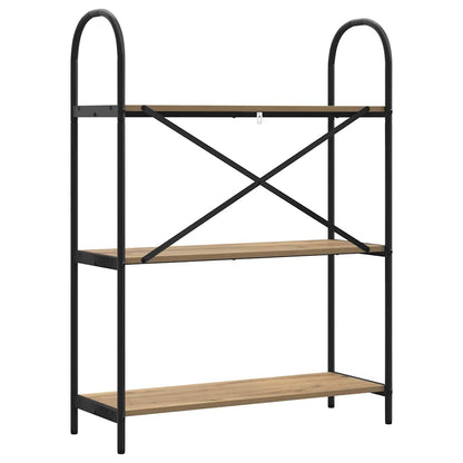 vidaXL Bookshelf 3-Tier 80 x 30 x 109 cm Engineered wood Artisan Oak