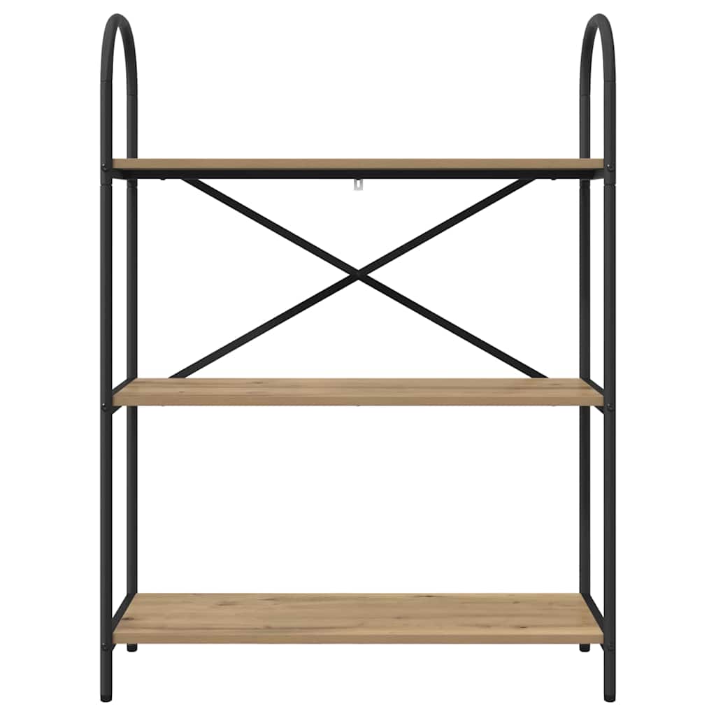 vidaXL Bookshelf 3-Tier 80 x 30 x 109 cm Engineered wood Artisan Oak
