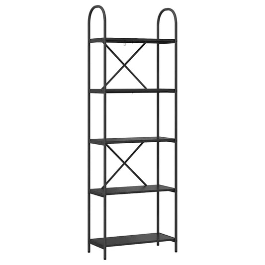 vidaXL Bookshelf 5-Tier 60 x 30 x 183 cm Engineered wood Black Oak