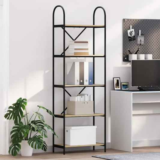 vidaXL Bookshelf 5-Tier 60 x 30 x 183 cm Engineered wood Sonoma Oak