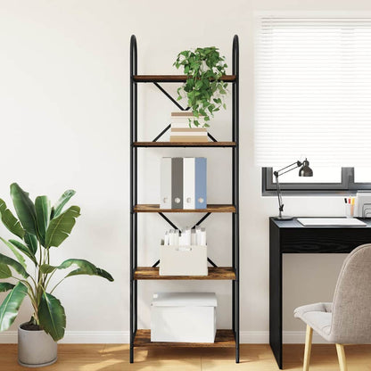 vidaXL Bookshelf 5-Tier 60 x 30 x 183 cm Engineered wood Smoked Oak
