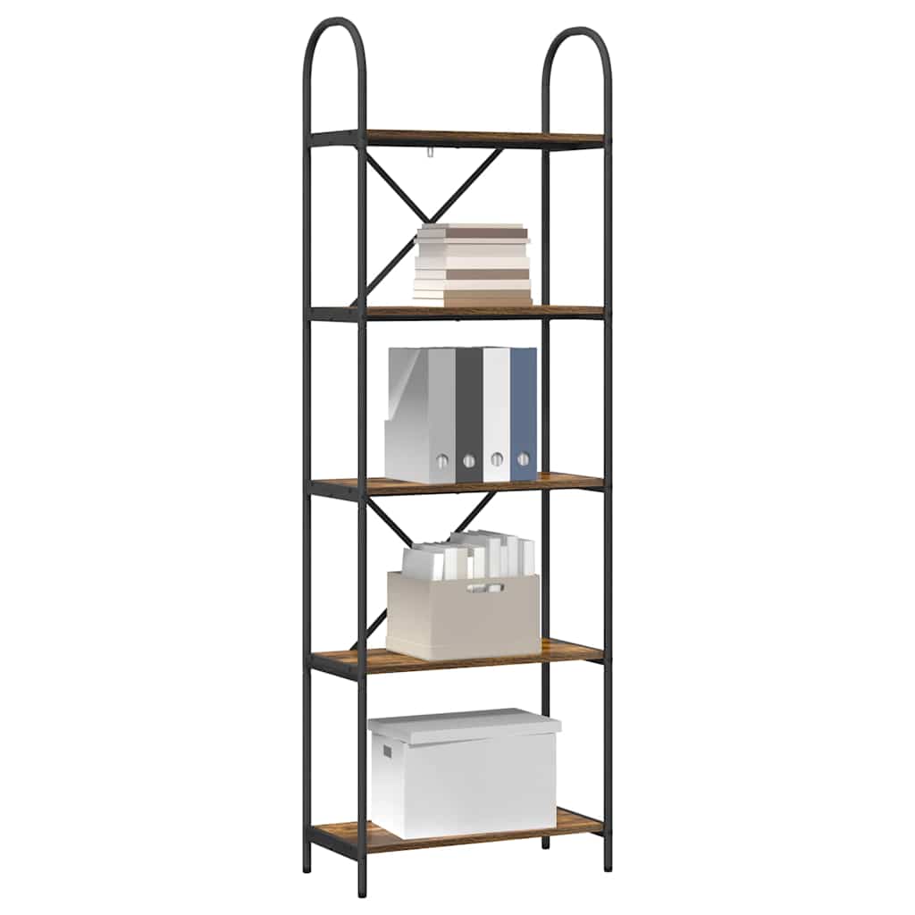 vidaXL Bookshelf Smoked Oak 60 x 30 x 183 cm Engineered wood