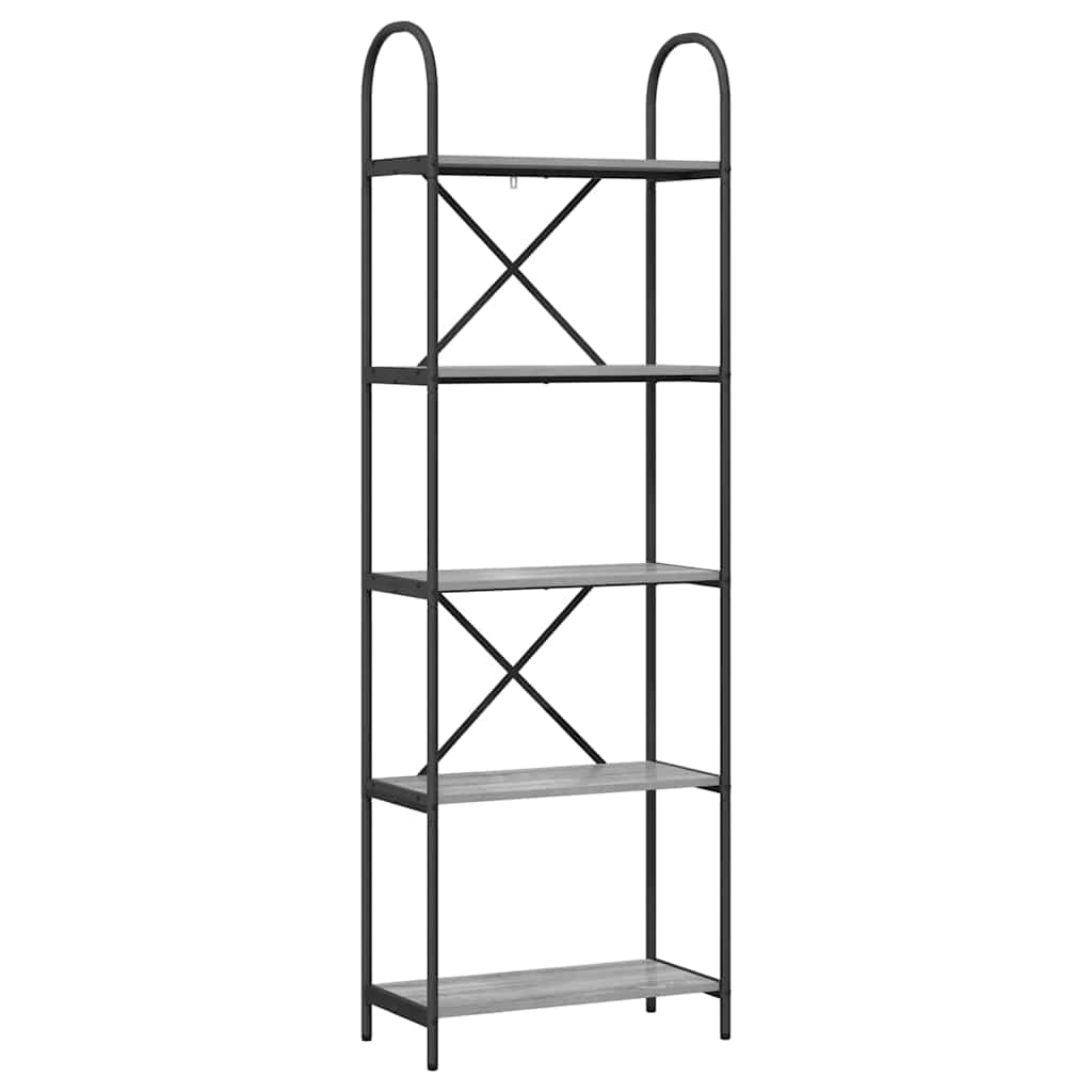 vidaXL Bookshelf Grey Sonoma 60 x 30 x 183 cm Engineered wood