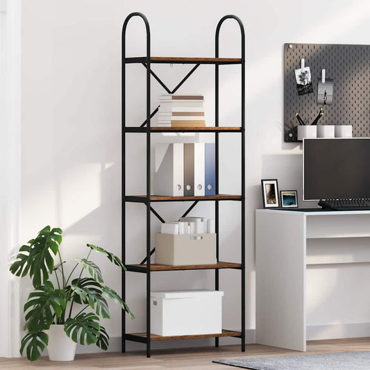 vidaXL Bookshelf 5-Tier 60 x 30 x 183 cm Engineered wood Old Wood