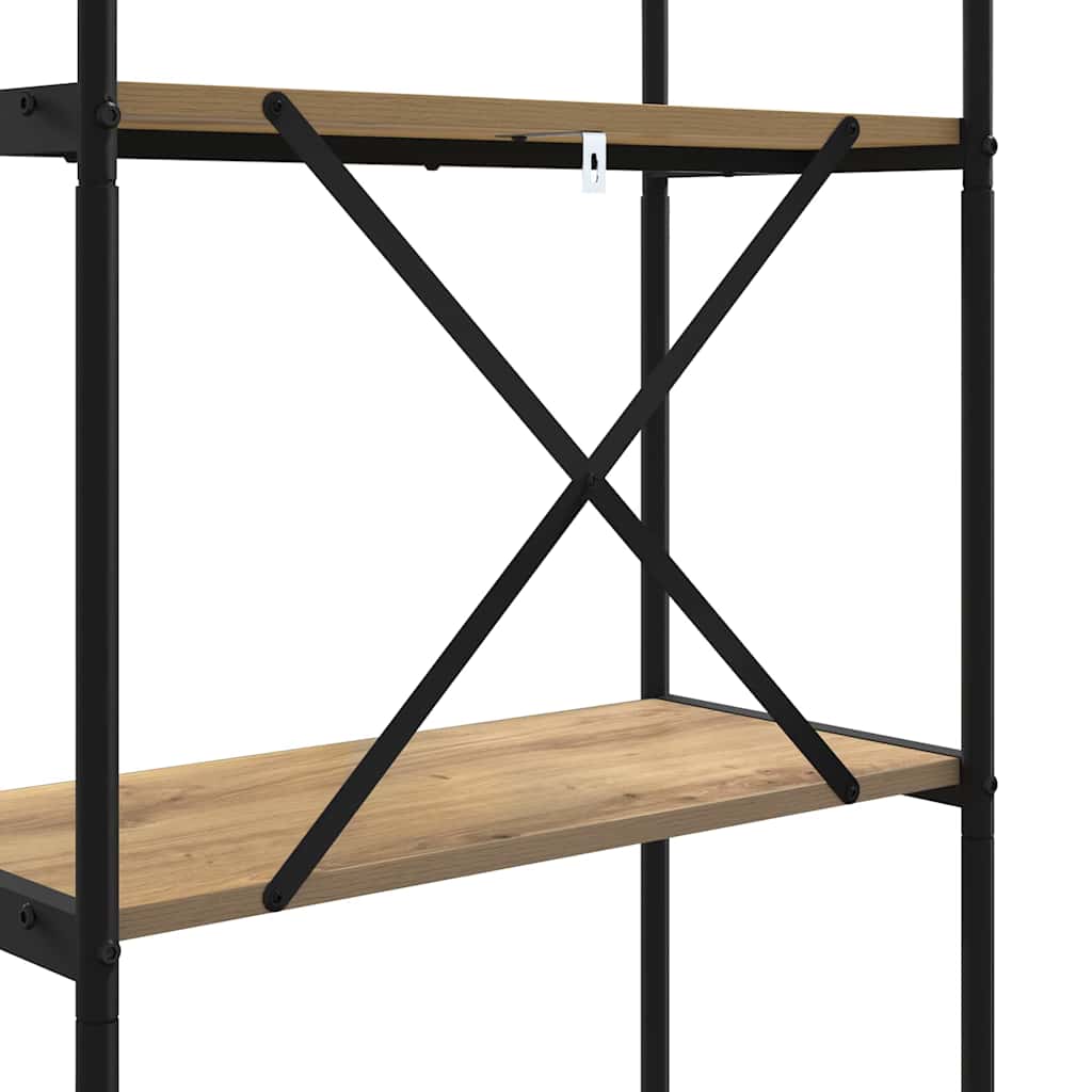 vidaXL Bookshelf 5-Tier 60 x 30 x 183 cm Engineered wood Artisan Oak