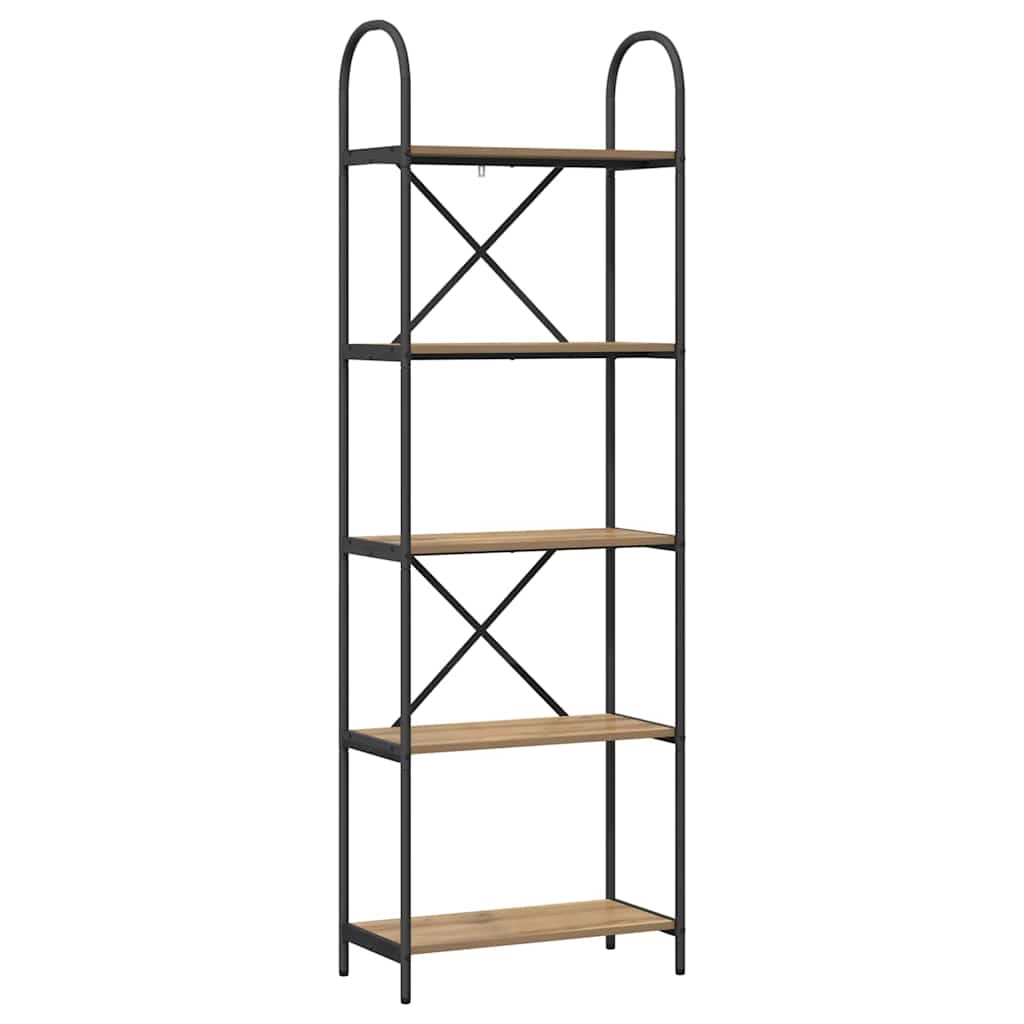 vidaXL Bookshelf 5-Tier 60 x 30 x 183 cm Engineered wood Artisan Oak