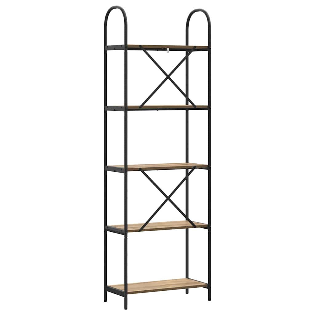 vidaXL Bookshelf 5-Tier 60 x 30 x 183 cm Engineered wood Artisan Oak