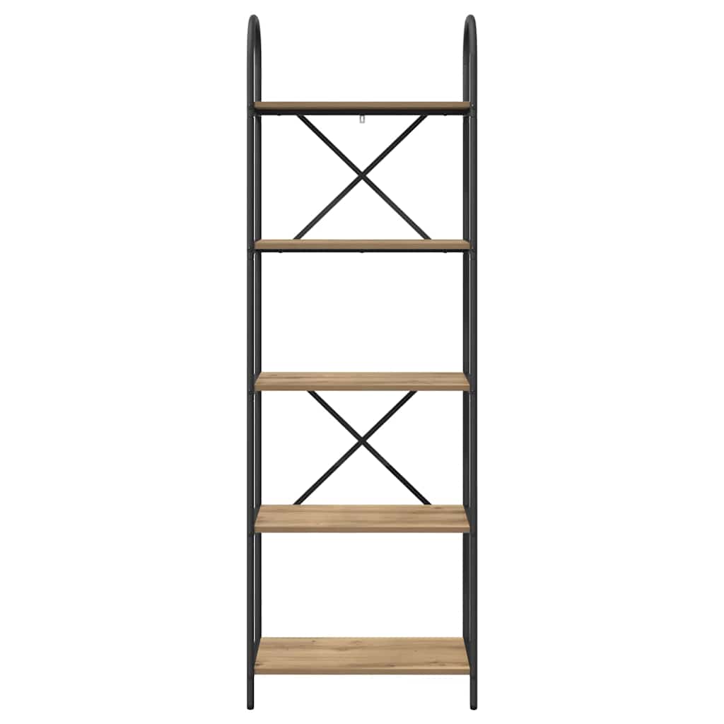 vidaXL Bookshelf 5-Tier 60 x 30 x 183 cm Engineered wood Artisan Oak