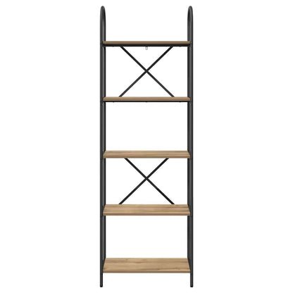 vidaXL Bookshelf 5-Tier 60 x 30 x 183 cm Engineered wood Artisan Oak