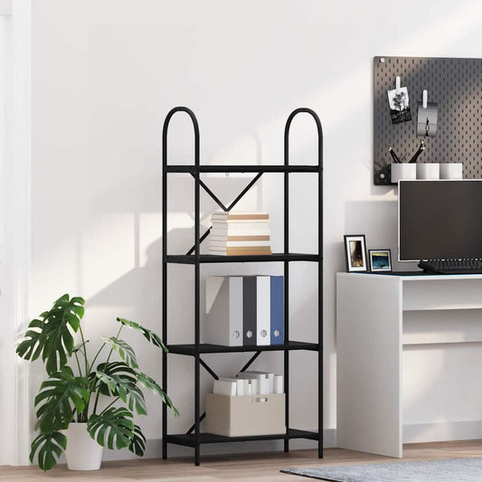 vidaXL Bookshelf 4-Tier 60 x 30 x 146 cm Engineered wood Black Oak