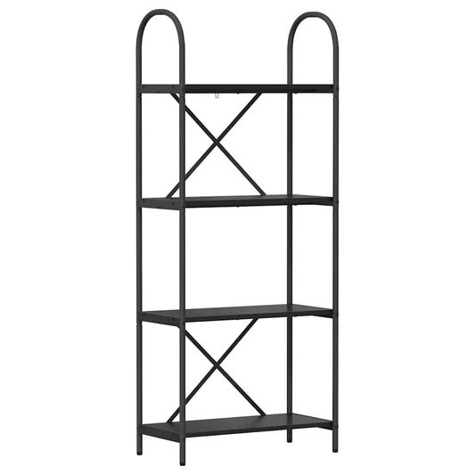 vidaXL Bookshelf 4-Tier 60 x 30 x 146 cm Engineered wood Black Oak