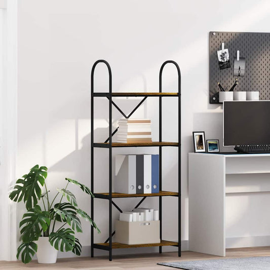 vidaXL Bookshelf 4-Tier 60 x 30 x 146 cm Engineered wood Smoked Oak