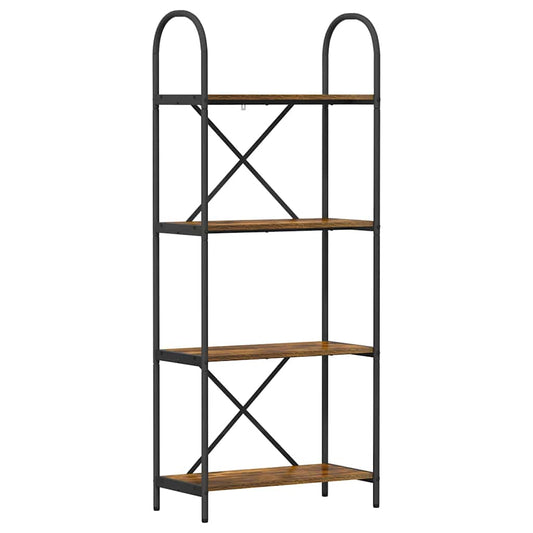vidaXL Bookshelf 4-Tier 60 x 30 x 146 cm Engineered wood Smoked Oak