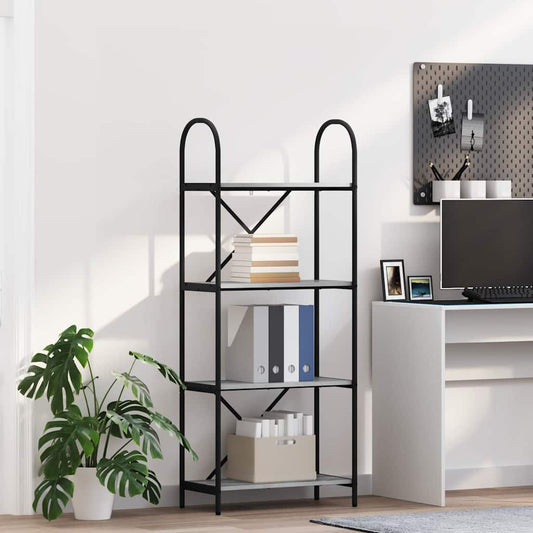 vidaXL Bookshelf 4-Tier 60 x 30 x 146 cm Engineered wood Grey Sonoma