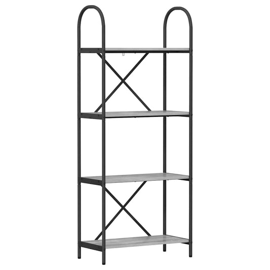 vidaXL Bookshelf 4-Tier 60 x 30 x 146 cm Engineered wood Grey Sonoma