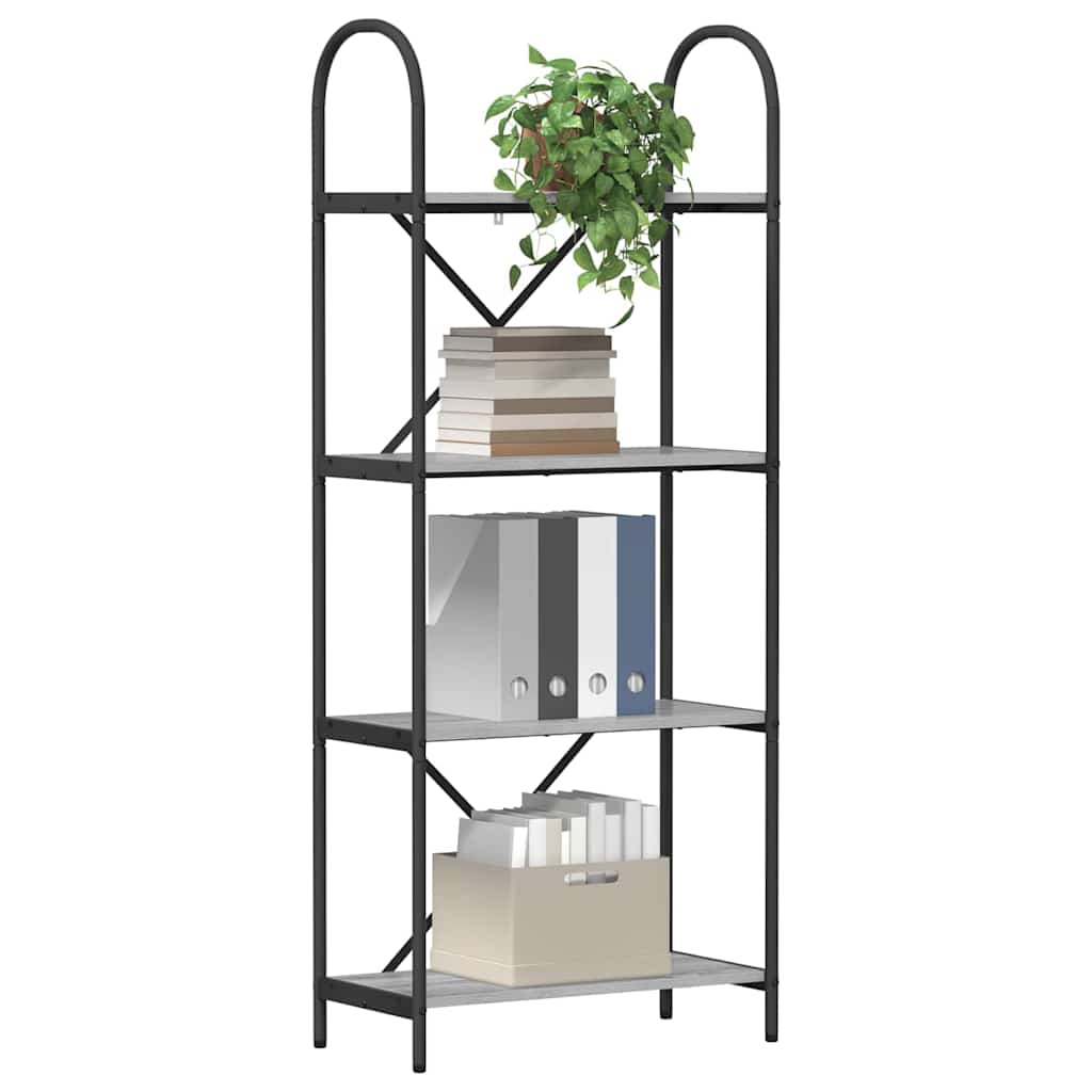 vidaXL Bookshelf Grey Sonoma 60 x 30 x 146 cm Engineered wood