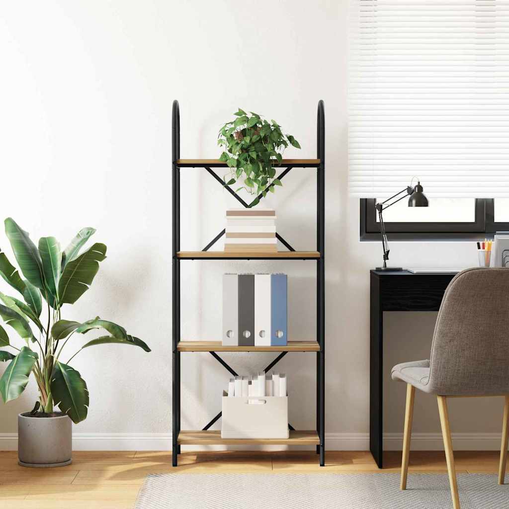 vidaXL Bookshelf 4-Tier 60 x 30 x 146 cm Engineered wood Artisan Oak