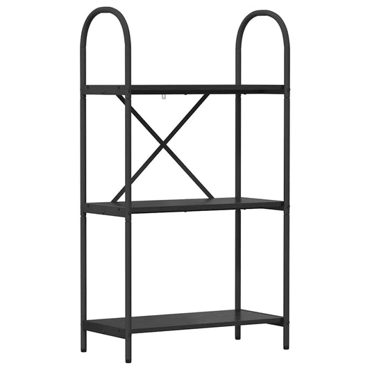 vidaXL Bookshelf 3-Tier 60 x 30 x 109 cm Engineered wood Black Oak